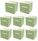 Supernic Cube Storage Boxes 27x27x28cm Foldable Organiser Basket Containers Fabric with Handles Collapsible Storage Box Clothes Basket Containers for Home Office Nursery Organisation (Green Striped)