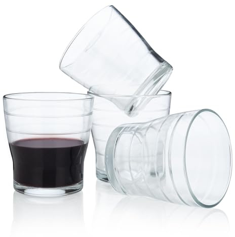 HISTORY COMPANY Griechische Taverna Weinglas-Set ohne Stiel - Siga Siga (Slow Life) 4-teiliges Set aus rustikalen Glaswaren (Geschenkbox-Kollektion)