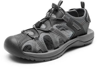 DREAM PAIRS Men Durable Hiking Sandals | Breathable Mesh Cool Feel, Cushioned Midsole Comfort, Closed-Toe Trail Guard, Quick-Dry Water Cross
