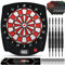 CyeeLife Elektronische Dartscheibe - Dartboard mit 12 Darts und Zubehör Set,34 Spiele 350 Varianten für1 bis 8 Spieler, 8 Soundstufen, Mehrsprachig (DE/EN/FR)