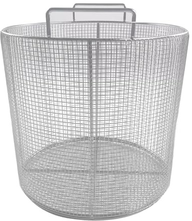 304 rostfritt stål rund steriliseringskorg med handtag, medicinsk instrumentbricka sterilisering, 0,6 cm nätkorg, lämplig för sjukhus, laboratorieinstrument (diameter: 39,9 cm Höjd: 30 cm)