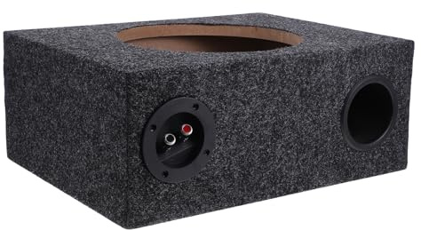 Warmhm Caisson de Basses Voiture 10 Pouces Ultra-Fin, Boîtier Subwoofer Insonorisé en Bois et Abs, Caisson Basse Intégré pour Installation Audio Automobile, Compatible Systèmes Audio