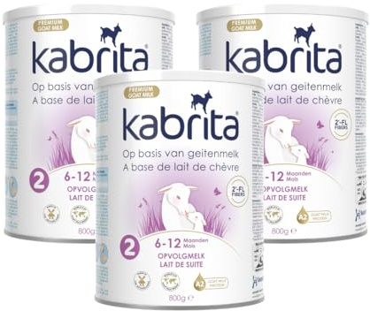 Kabrita 2 Lait de suite au Lait de Chèvre – Formule bébé 6–12 mois – Avec DHA, prébiotiques & vitamines – 800 g – Lot de 3