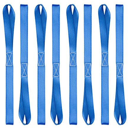 CARTMAN Soft Loop Tie Down Straps, 18 in x 1 in, 3600 lb, 8-Pack, Blue