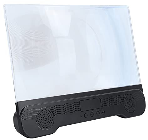Deosdum Lupa de Pantalla de 14 Pulgadas con Altavoz Bluetooth, Expansores de Pantalla de Lupa 3D para Teléfono Móvil para Películas, Videos Y Juegos
