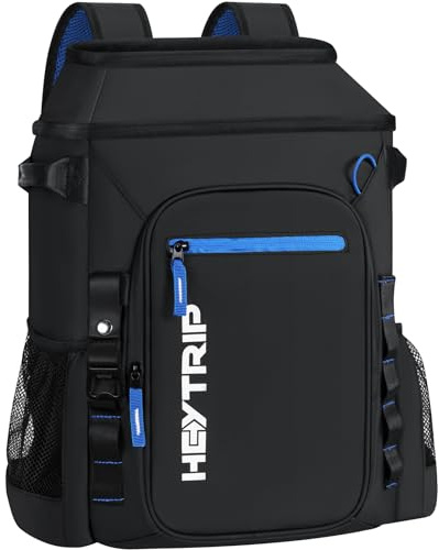 Heytrip Cooler Backpack 36 Cans Insulated Cooler Bag, Keep Freeze for 20 Hours, Waterproof & Leak-Proof Cooler with Multi-Compartments(Black)