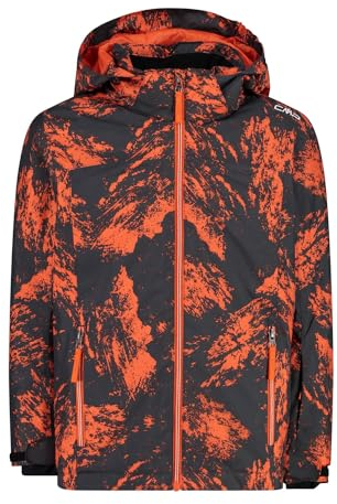CMP - Kapuze mit Druckknöpfen für Kinderjacke, Anthrazit-Orange, 128