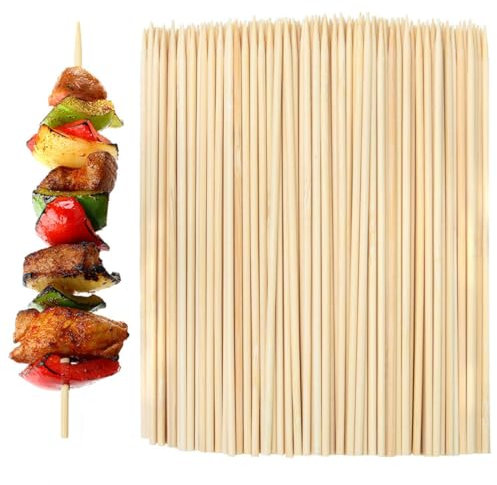 WeddHuis 200 Pcs à Brochettes en Bois Barbecue Brochettes Fruits Légumes Piques en Bois