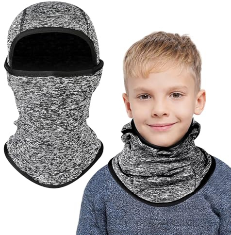 AYPOW Passamontagna in Pile Termico Bambini 2-8 Anni, Invernale Multifunzione Antivento Caldo Maschera da Sci da Ciclismo, Berretti Cappello con Scaldacollo per Ragazzi Ragazze Sport all'Aria Aperta