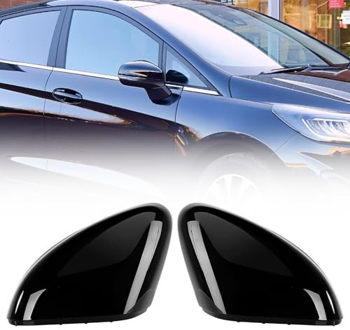 GEARCELL Pair Car Wing Mirror Covers Caps, Replacement Rearview Side Mirror Covers Replacement FIT For Ford Fiesta MK8 2018-2024 Door Mirror Covers Caps GLOSSY BLACK