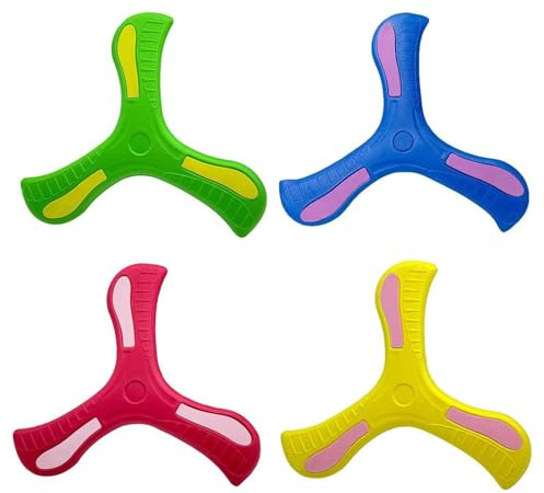 4 Piezas De Niños Arrojan Mano, Boomerang Infantil, Flete Infantil, Juguetes para Niños, Arrojan Hijos, Silicona Suave Frisbee (Azul, Rojo, Verde, Amarillo).