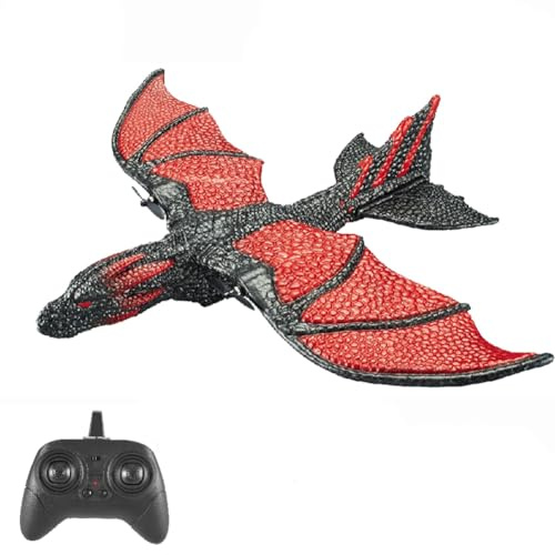 Sxmrmnx RC Plane 2.4G Simulated Flying Dragon Aircraft Remote Control Flying Model Glider Airplane EPP Foam Toys Gift for Kids Easy Install Easy to Use