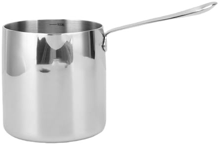 NOENNULL Piccola Pentola Friggitrice con Manico - 304 Mini Casseruola in Acciaio Inossidabile, Scaldabagno Multiuso per, Stufa a Gas e Fornello a Induzione