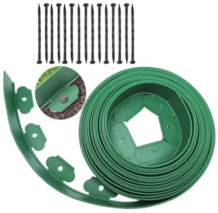 Cinta de Borde Flexible plástico 5 m for paisajismo, jardinería y Bordes parterres, Ideal for Caminos jardín para Parterres(Green)