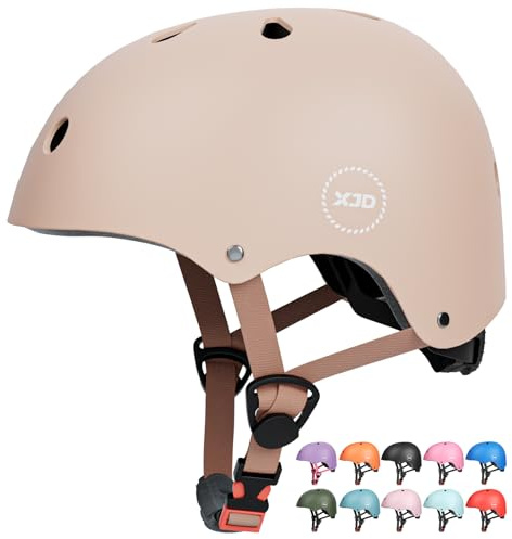 XJD Kids Helmet Toddlers Bike Helmet Age 3-13 Years Adjustable Skateboard Helmet for Cycle BMX Scooter Roller Skating for Children Boys/Girls(Champagne,M)