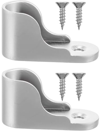 CLISPEED Supporti Asta Armadio 2 Pezzi Lega di Zinco Argento a 3 Fori
