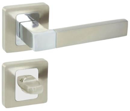 domino ERIS QR M6/M9 Poignée de porte intérieure avec serrure de porte en aluminium chromé/nickel
