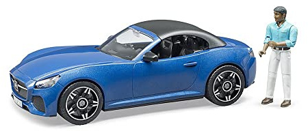 bruder 03481 - Roadster avec chauffeur, Voiture de course, Cabriolet, figurine jouet