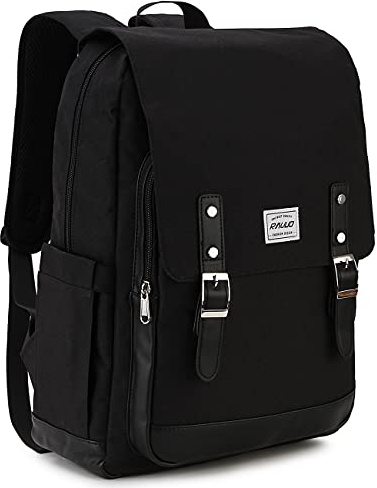RAVUO Mochila Hombre Casual, Vintage Mochila de Viaje para Ordenador Portatil 15.6 Pulgadas Elegante Mochila Escolar para Universiteria Colegio Trabaja,Nergo
