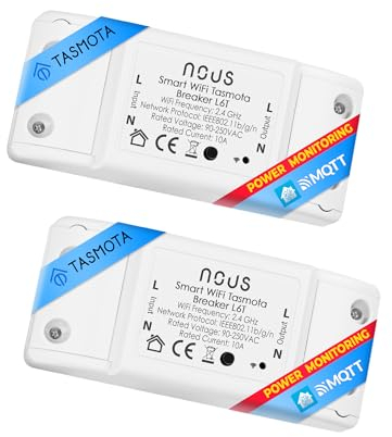 Tasmota smart lichtschalter unterputz Nous L6T - esp8266 smart home switch mit zeitschaltuhr, wlan schalter, funkschalter led licht relais 230v MQTT Google Home Assistant ioBroker Alexa 2.4GH – 2st