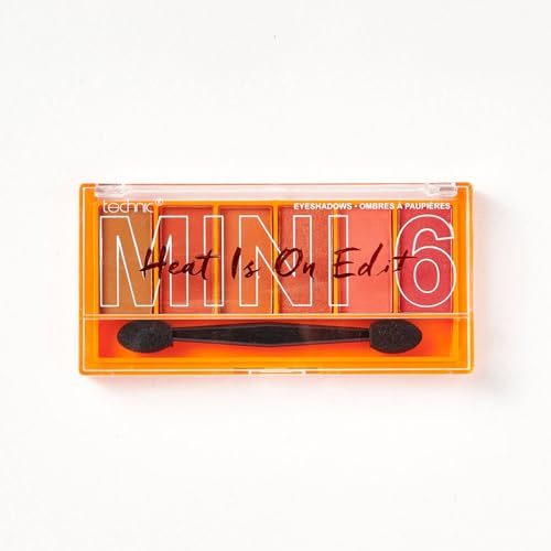 Technic Mini Edit 6 Lidschatten-Palette, lang anhaltende und vermischbare matte und schimmernde Farbtöne 7.2g (Heat Is On)