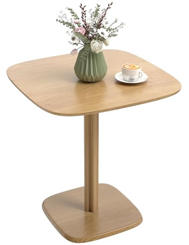 HOMCOM Table à Manger pour 4 Personne Table de Cuisine Style Moderne avec Plateau Aspect Bois, 70 x 70 cm, Bois Naturel