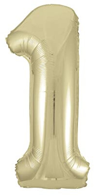 Gold Number 1 Shaped Large Foil Balloon (86cm) 1 Piece - Perfect for Birthday Parties and Special Events