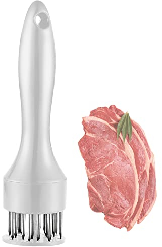 Meat Hammer, Stainless Steel Meat Tenderizer Needle Tool, for Steak, Chicken, Fish, Pork, White