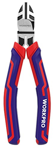 WORKPRO 6” Wire Cutters Heavy Duty CRV Steel, Diagonal Pliers for Cutting Wires Craft, Comfort Grip Handle