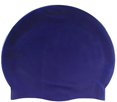 HYCOPROT Kids Swimming Cap 100% Silicone Swimming Hats for Boys And Girls Comfortable And Elastic Waterproof Swim Caps,Elastic Swim Hat For Long Hair And Short Hair (Dark Blue)