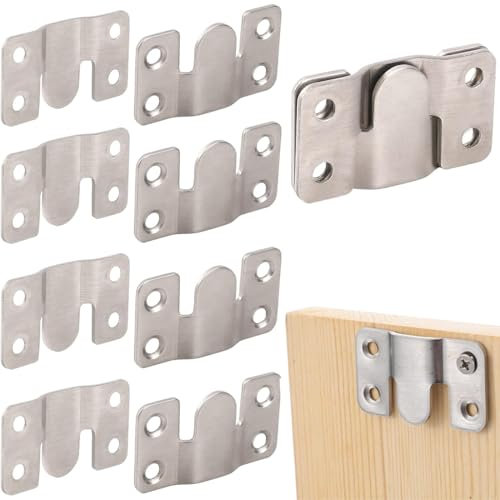 AORVYUI 10 Pièces Support Montage Encastré Dissimulé,Supports Suspension Emboîtement Robuste,Connecteur de Meubles,Matériel Suspension Mural Acier Inox Suspendu pour Photos,Miroirs,Sffichage d'image