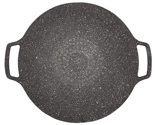 Plaque de Barbecue, Plaque de Barbecue Coréenne Antiadhésive en Alliage D'aluminium pour Griller la Poêle Teppanyaki pour la Maison, Poêle D'extérieur (Type universel 36cm)