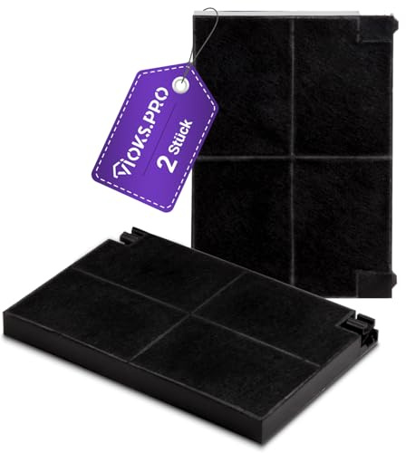 Viоks.pro 2x Kohlefilter für Dunstabzugshauben 225 x 155mm Ersatz für Electrolux 9029800621 EFF55 AEG 50232980008 Bauknecht 482000026511 Indesit C00043058 Aktivkohlefilter Dunstabzugshaube Ablufthaube