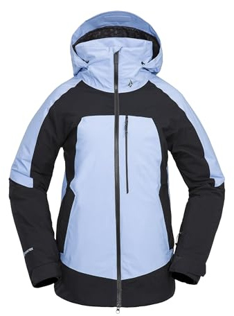 Volcom Women's 3D Stretch Gore-Tex Relaxed Fit Mid Length Snowboard Jacket, Crystal Blue, M