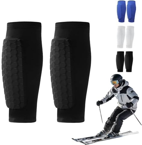 AUNGCSHE Protege Tibia Foot, XS/S/M/L/XL Protection Professionnelle du Mollet, Protection Solaire, Légers et Respirants, Fort et Léger Protege Tibia pour Jeux de Football, Jogging, Courir (Noir, XL)