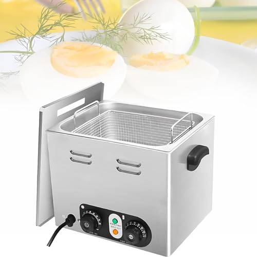 Hervidor de huevos comercial, calentamiento uniforme, con cesta de malla, gran capacidad, sartén para escalfar huevos para restaurante, máquina para huevos pasados por agua o medio cocidos