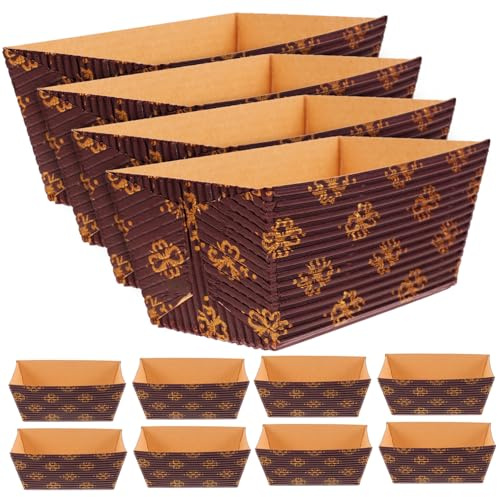 Hemobllo 25 piezas Unidades Moldes de Papel para Hornear Pan y Bizcochos Resistentes al Calor Desechables para Pan de Molde y Tartas Aptos para Horno y Pastelería