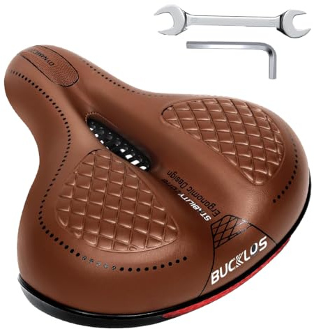 AEYINO Mountain Bike Seat,Wide Bicycle Saddle for Men Women,Comfortable Waterproof Memory Foam Padded Seats Fit with Dual Shock-Absorbing Balls for MTB or Road bike