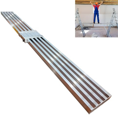 DRFGNF Andamio de Aluminio de Alta Resistencia, Plataforma de Trabajo Extensible, travesaño para Escalera para Pintar techos y Paredes, Ajustable de 1,49 m a 2,67 m (de 4,9 pies