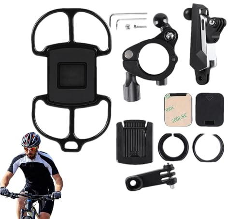 Supporto per smartphone da bicicletta, girevole a 360 gradi, regolabile, universale, supporto per cellulare da bicicletta, per viaggi, videotelefonia, navigazione, registrazione video, chiamate in