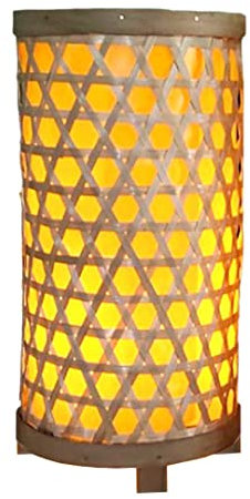 GUANSHAN Bambou Tissé Lampe De Table Lanterne En Bambou Lampe De Table Éclairage De Table Décoratif Veilleuse Rustique Lampe De Chevet Lumière D'ambiance Pour Chambre, Salon, Salon De Thé