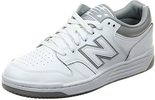 NEW BALANCE Herren 480 Sneaker, White/Grey Matter, 36 EU