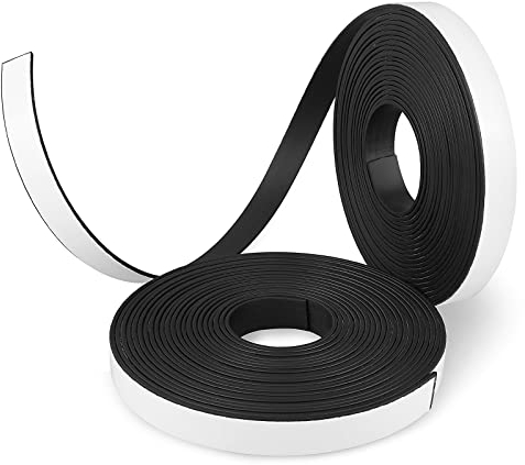 Magnetband, 1 Rolle, 9,8 m Magnete mit starker selbstklebender Rückseite, antropen, flexiblen Magnetstreifen (1 Rolle 9,8 m x 1,2 cm breit x 0,6 cm dick)