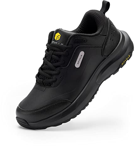 FitVille Zapatos de Senderismo Extra Anchos Zapatillas de Deporte Ligeros para Hombres Zapatos Impermeables para Exteriores con Soporte para Arco Alivia el Dolor en el Talón 43 EU Ancho