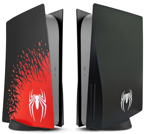 Vanknight PS5 Standard Disc Faceplates, Spider Console Faceplate Compatible with PS5 Disc Premium ABS Super Hero Replacement Shell Cover for PS5 Standard Disc Edition,(dmpf5)
