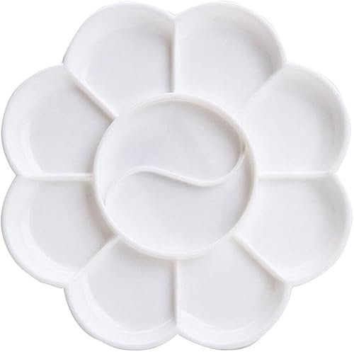 Vit 1 st 10 cm färgbricka paletter färg pallfärg bricka för barn, plastpalett, färgpallar för barnpaletter och paletkoppar enkel rengöring