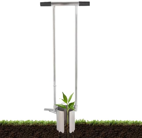 Fioriera per bulbi, trapiantatore facile da piantare, strumento per piantare piccoli bulbi, strumento per piantare bulbi (metallo)