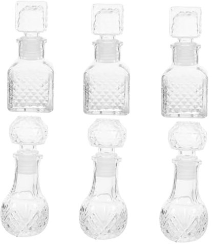 CLISPEED Bouteilles en Cristal Transparentes 50Ml Lot de 6 Carafe à Vin Rouge Accessoires pour Whisky Distributeurs de Liqueur pour Dégustation à Domicile Design Élégant