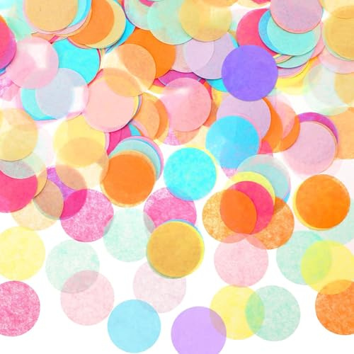12000pcs Multicolour Paper Confetti Biodegradable Confetti 1 Inch 100g Colourful Confetti Table Paper Confetti for Wedding Birthday Party Decoration Valentine's Day Anniversary