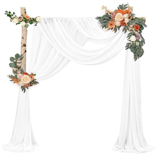 Whcctl 1.6 * 8m Decoracion Boda, Arco de Boda, Cortina de Tul, Arco Nupcial, Cortina Transversal de Tul, para Ceremonia, Recepción, Fiesta, Telón de Fondo